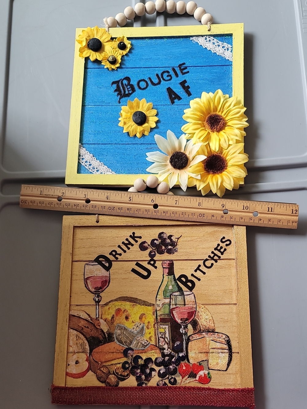 Bougie AF & Drink Up Bitches Decorative Wall Signs
